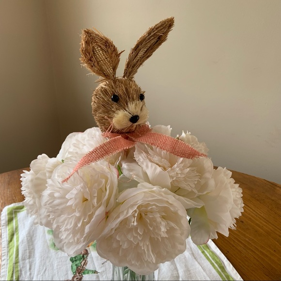 Wicker Easter Bunny Head Pick Wreath Attachment - Picture 2 of 3